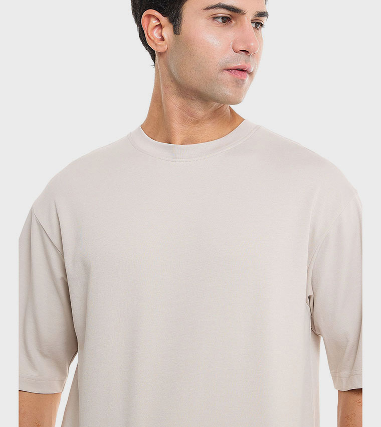 Solid T-Shirt With Crew Neck and Short Sleeves