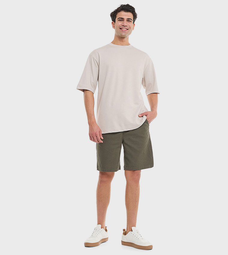 Solid T-Shirt With Crew Neck and Short Sleeves