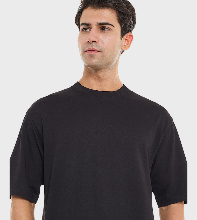 Solid T-Shirt With Crew Neck and Short Sleeves