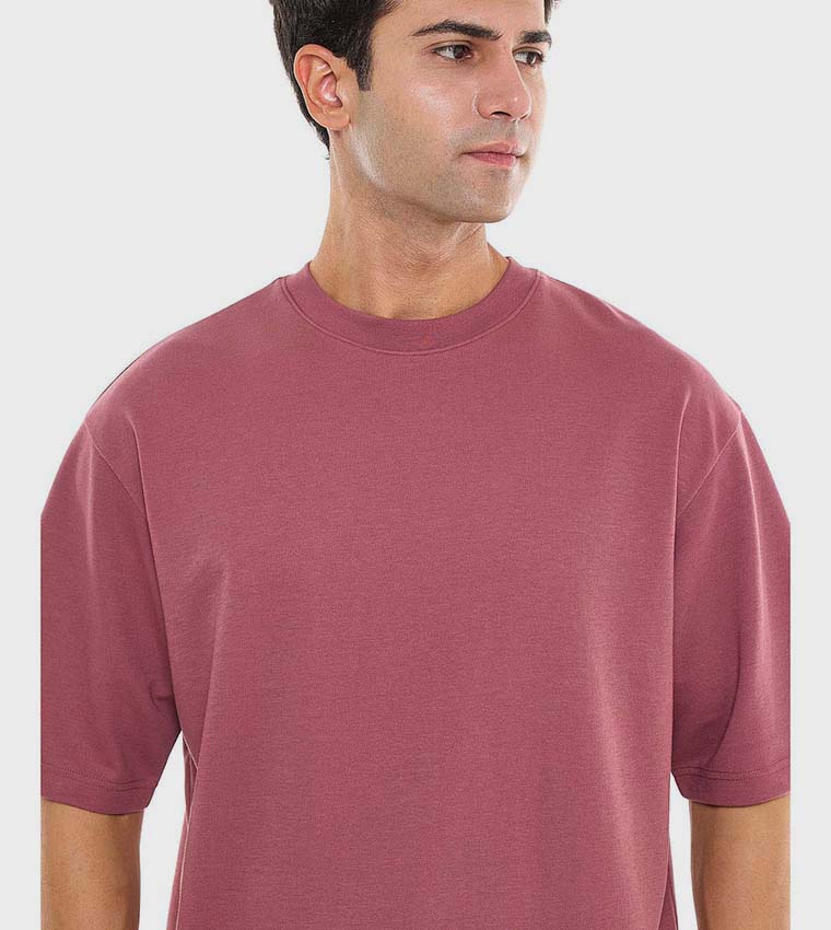 Solid T-Shirt With Crew Neck and Short Sleeves