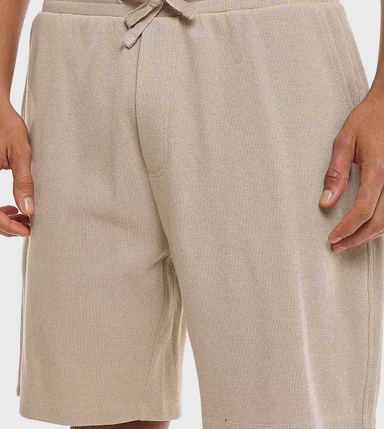 Knitted Shorts with Drawstring Waist