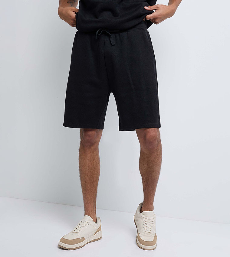 Solid Shorts with Drawstring Waist