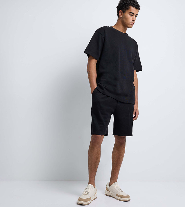 Solid Shorts with Drawstring Waist
