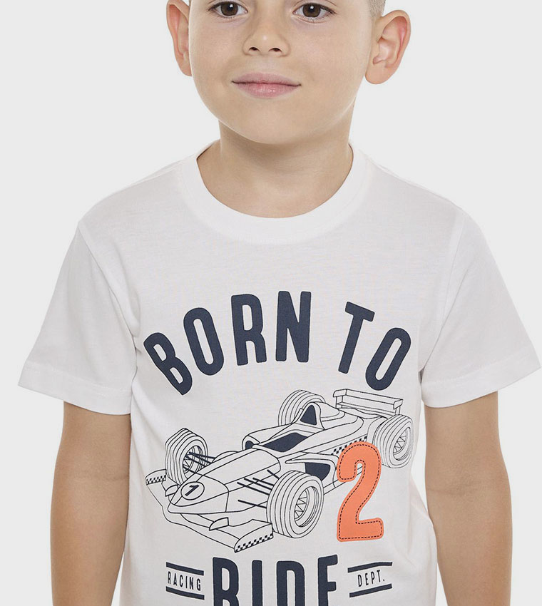 Printed T-Shirt with Crew Neck and Short Sleeves
