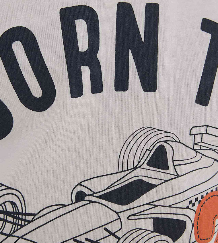 Printed T-Shirt with Crew Neck and Short Sleeves