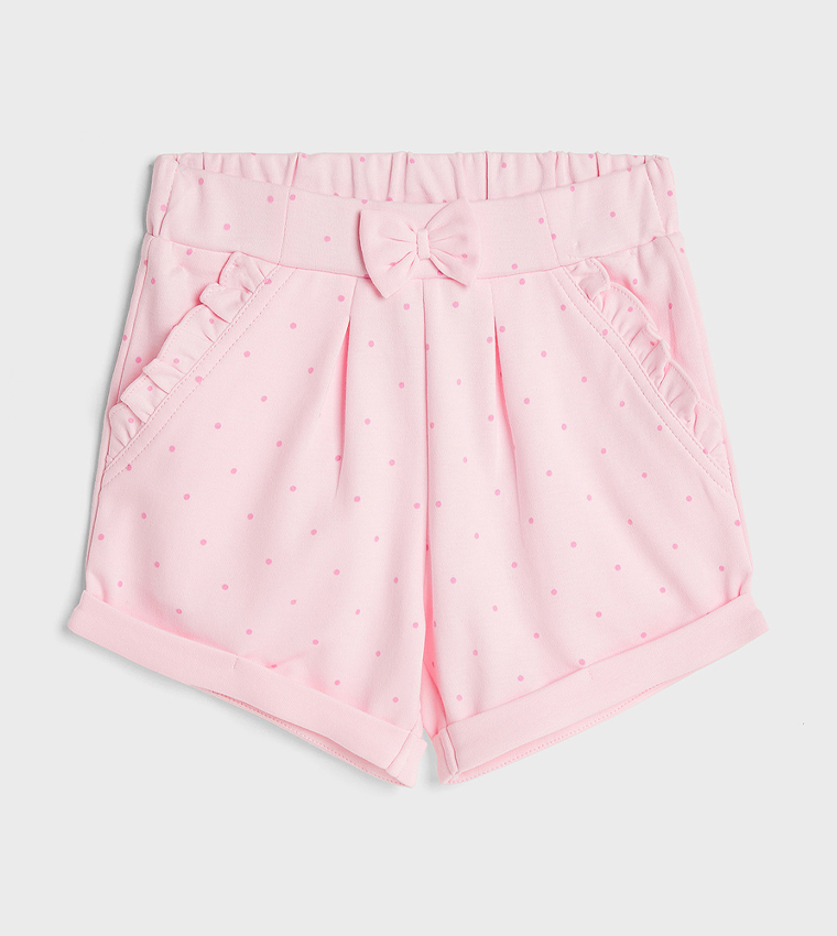 Embroidered Top and Shorts Set with Headband