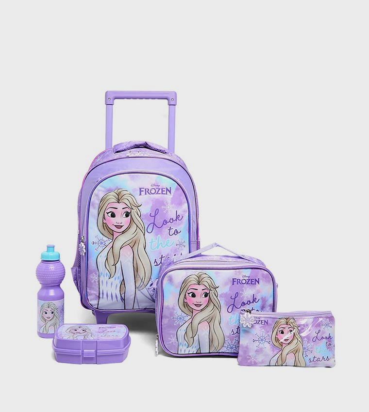 Frozen Print 16" Trolley Backpack Set