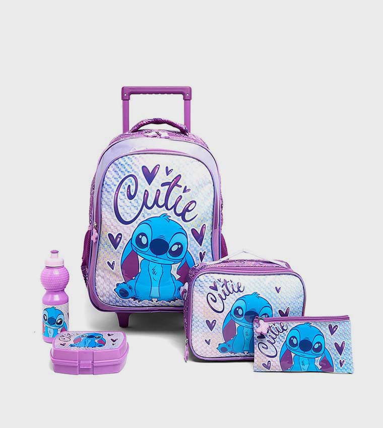Stitch Print 18" Trolley Backpack Set