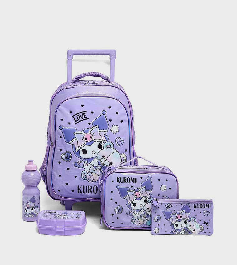 Kuromi 18" Trolley Backpack Set