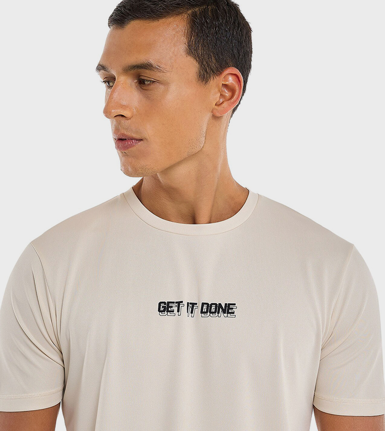 Printed Active T-Shirt with Crew Neck and Short Sleeves