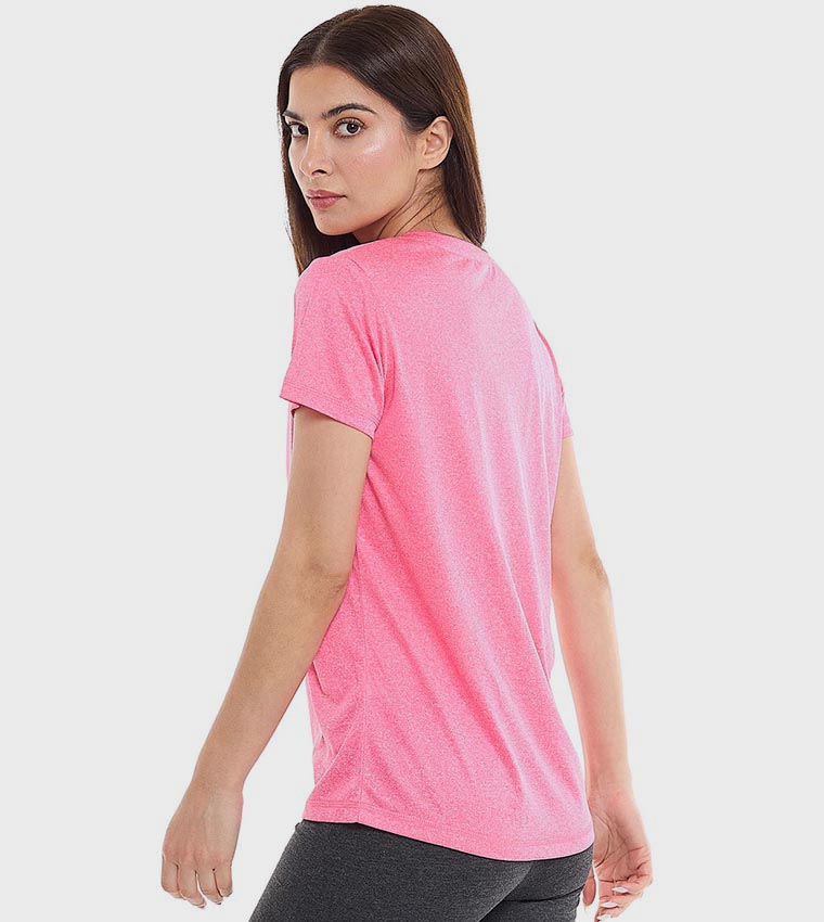 Printed Active T-Shirt with Crew Neck and Short Sleeves