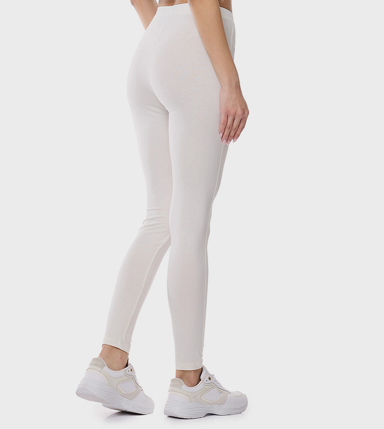 Solid Leggings with Elastic Waist