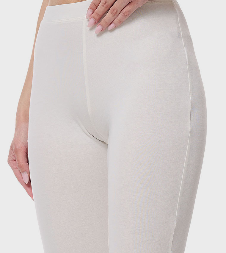 Solid Leggings with Elastic Waist