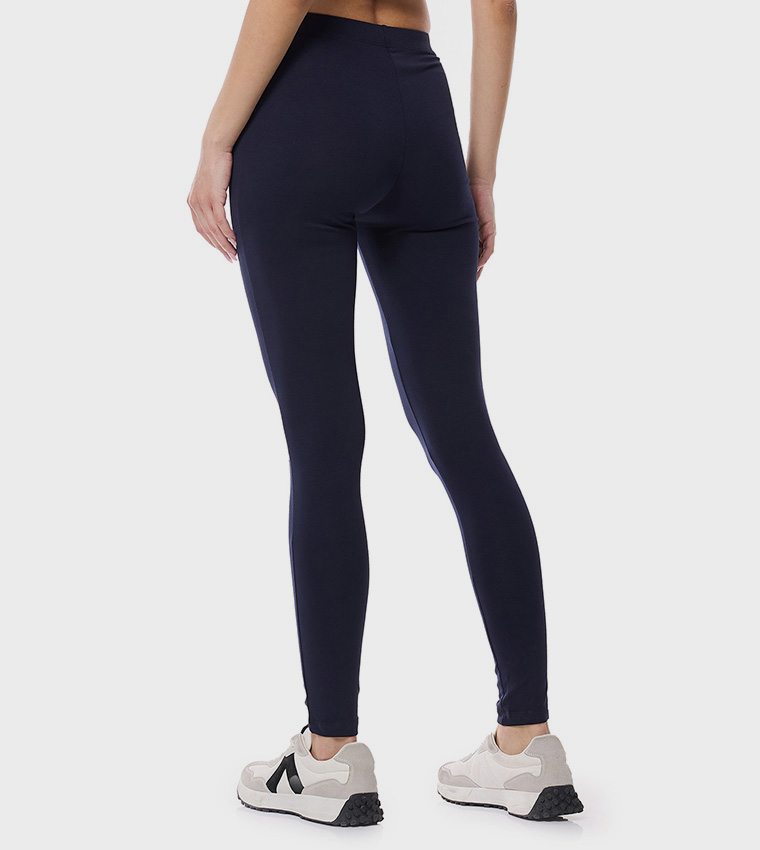 Solid Leggings with Elastic Waist