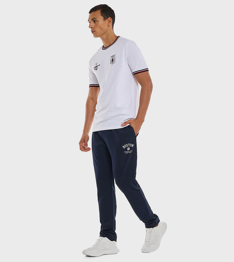 Printed Sweatpants with Drawstring Closure