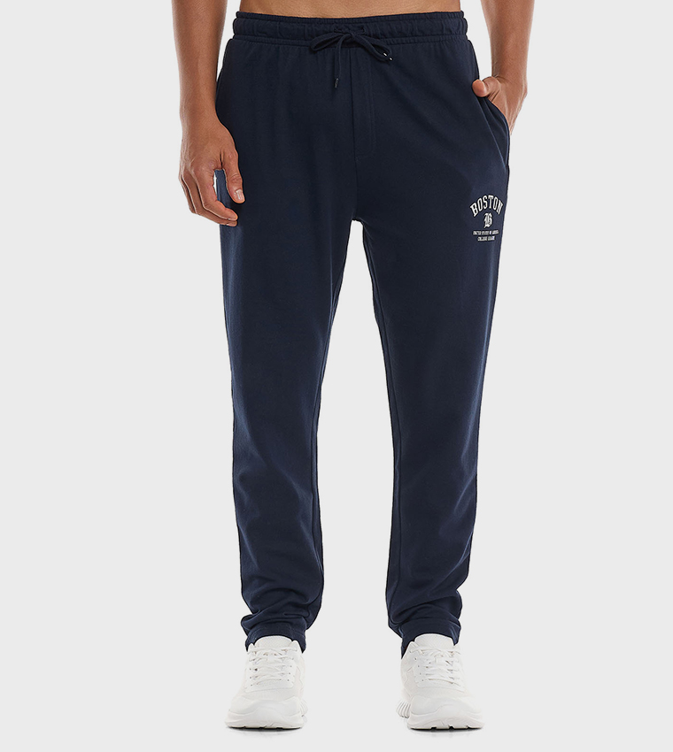 Printed Sweatpants with Drawstring Closure