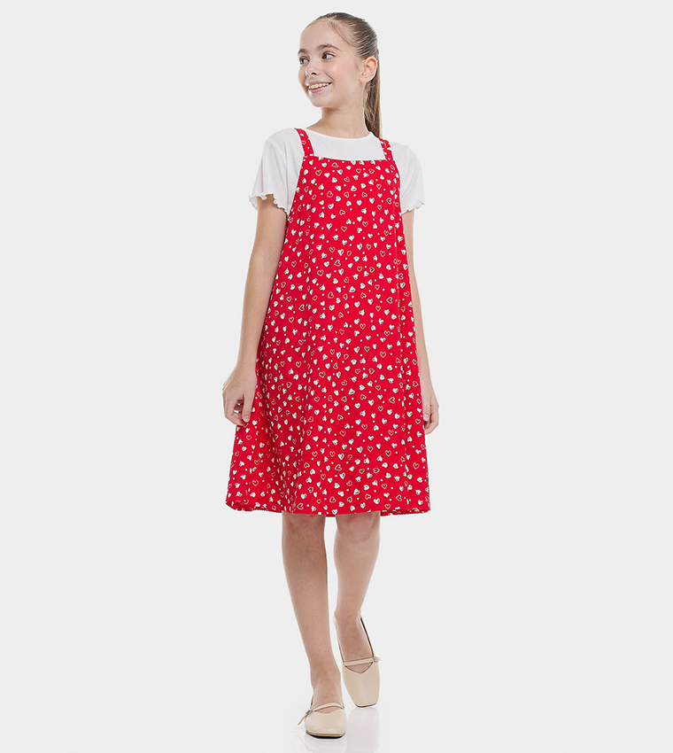 open lace back dress Piupiuchick Dungaree Dress Fuchsia for Girls
