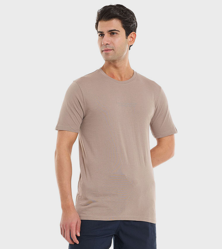 Solid T-Shirt With Crew Neck and Short Sleeves