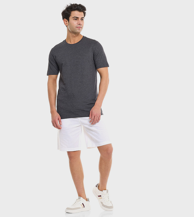 Solid T-Shirt With Crew Neck and Short Sleeves