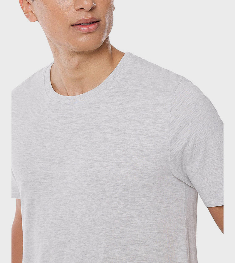 Solid T-Shirt with Crew Neck and Short Sleeves