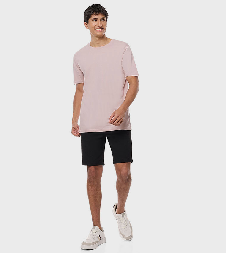 Solid T-Shirt with Crew Neck and Short Sleeves