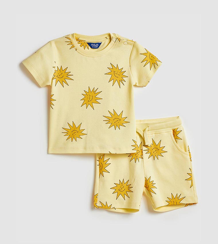Printed T-Shirt and Shorts Set