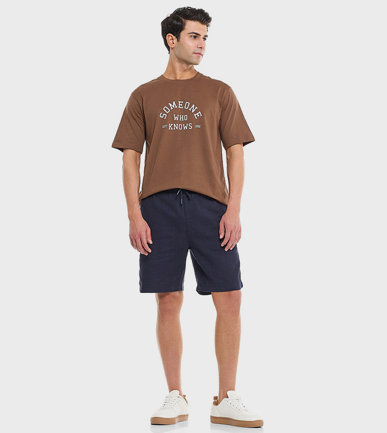 Solid Shorts With Drawstring Waist
