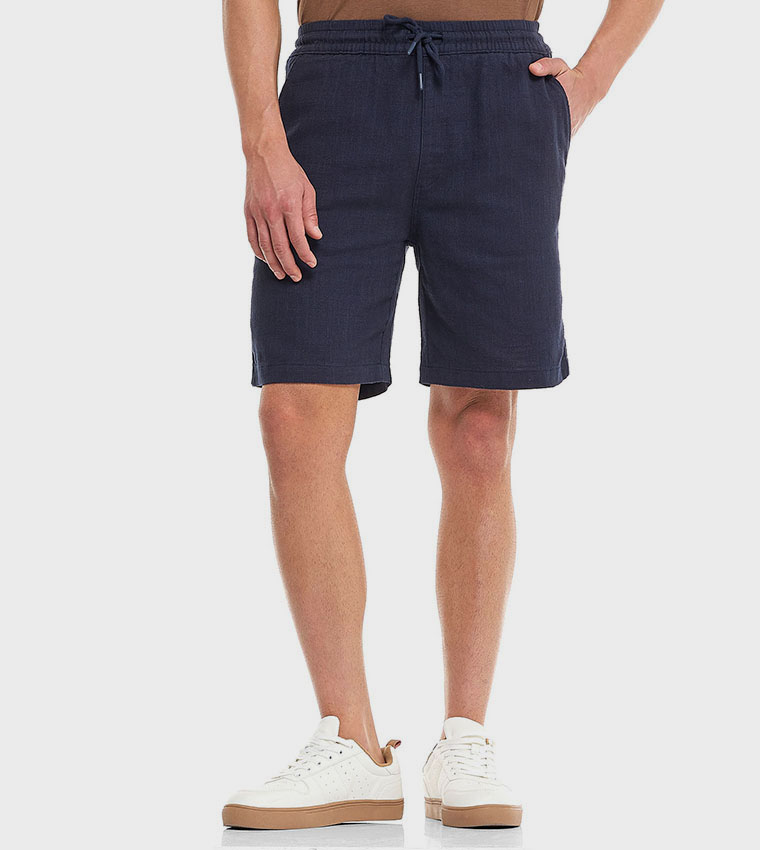 Solid Shorts With Drawstring Waist