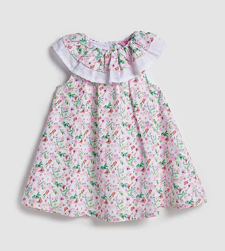 Printed A-Line Dress with Headband