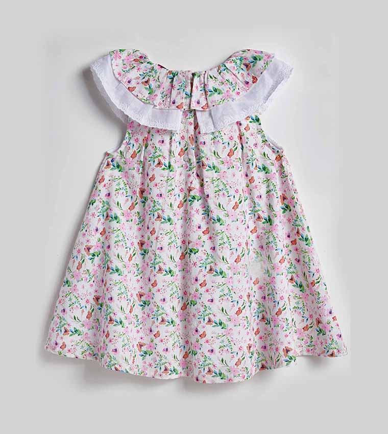 Printed A-Line Dress with Headband
