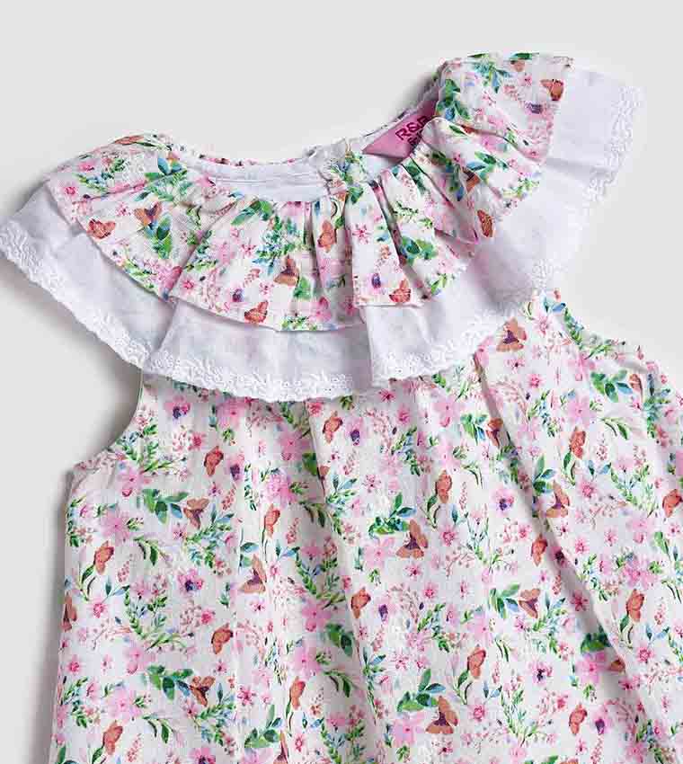 Printed A-Line Dress with Headband