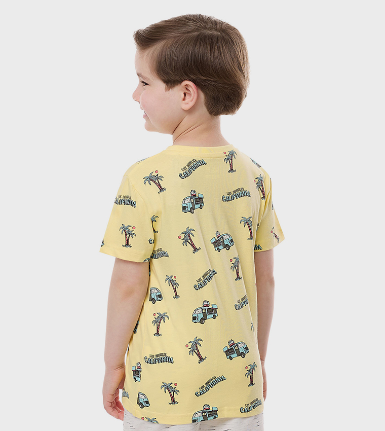 Printed T-Shirt with Crew Neck and Short Sleeves