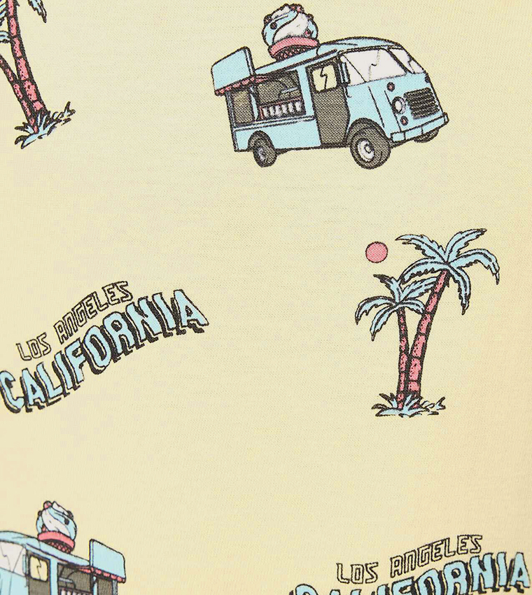 Printed T-Shirt with Crew Neck and Short Sleeves