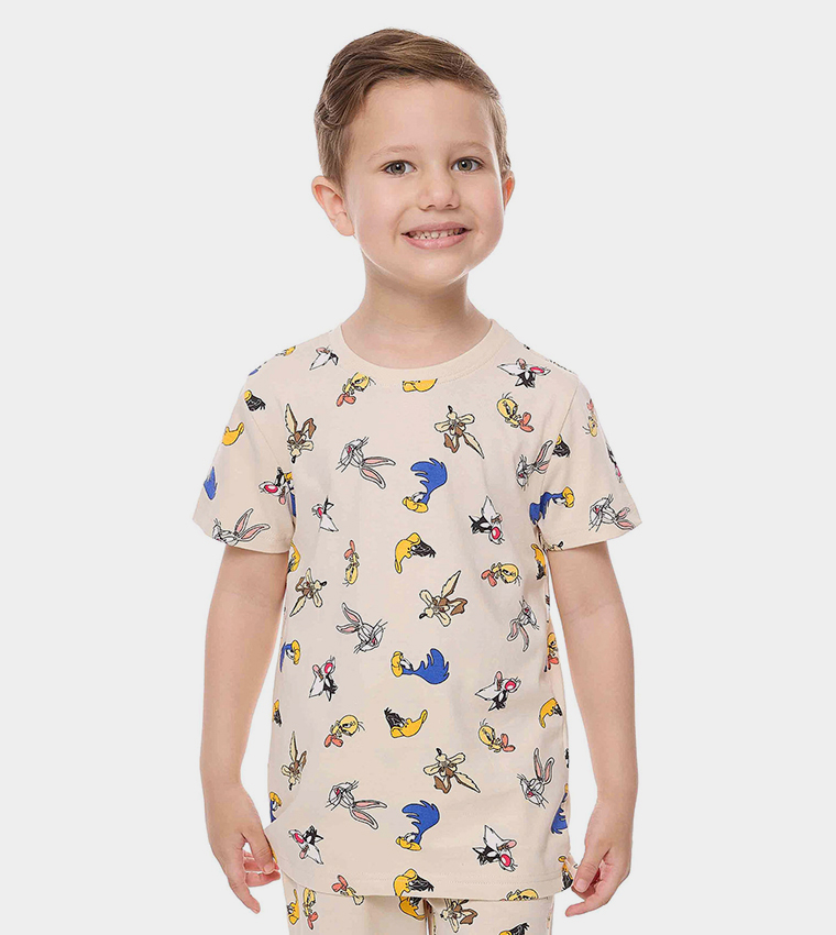2 Pack Looney Tunes Printed T-Shirts with Short Sleeves