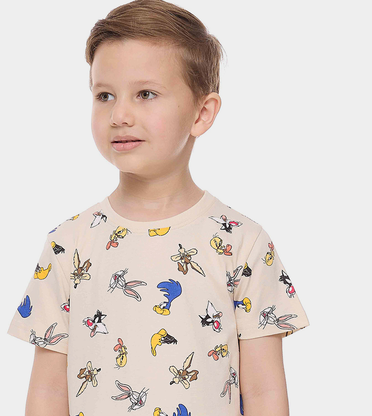 2 Pack Looney Tunes Printed T-Shirts with Short Sleeves