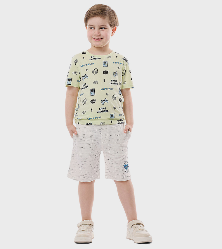 Printed Shorts with Drawstring Closure