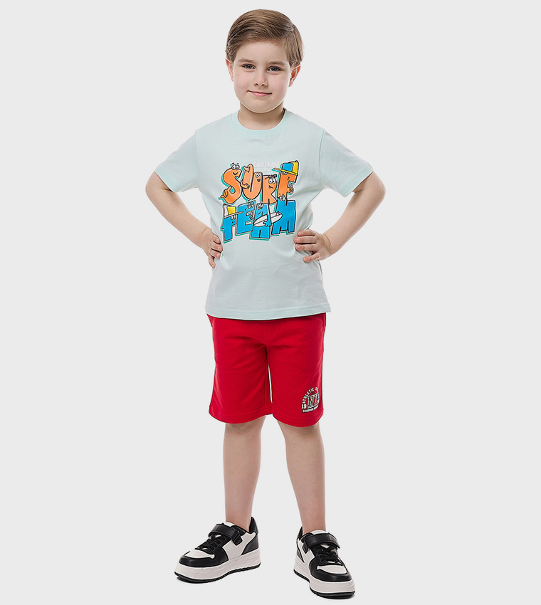 Printed Shorts with Drawstring Closure
