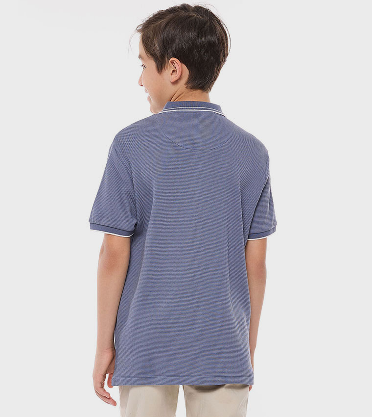 Embroidered Detail Polo T-Shirt with Short Sleeves
