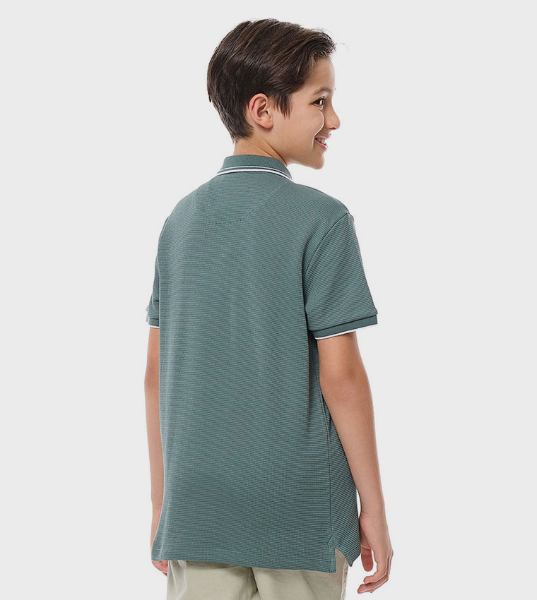 Embroidered Detail Polo T-Shirt with Short Sleeves