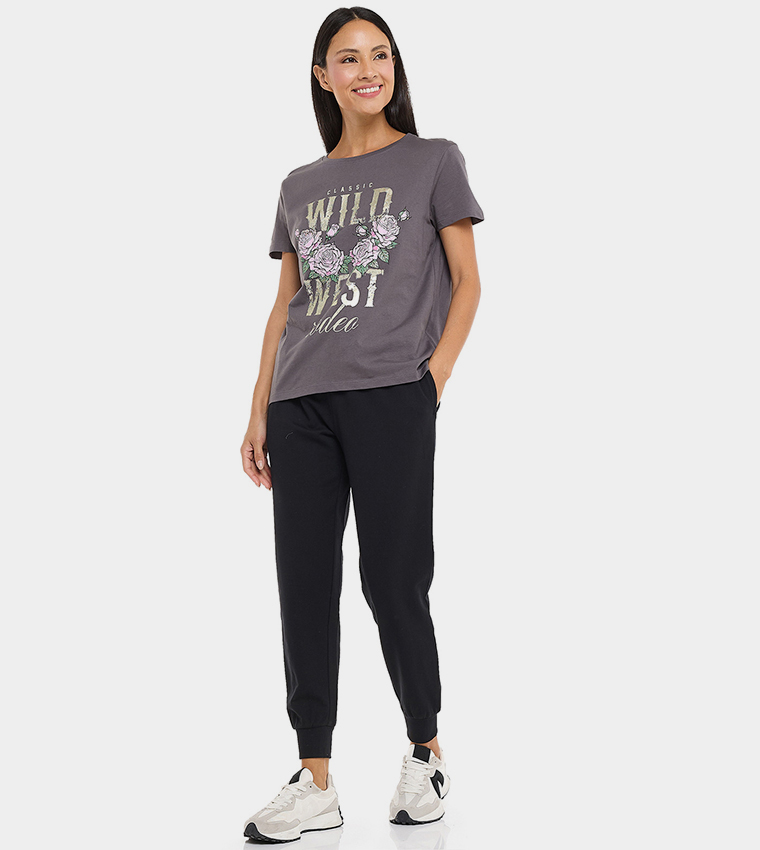 Solid Joggers with Drawstring Waist