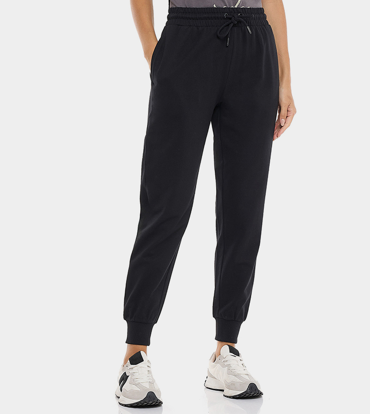 Solid Joggers with Drawstring Waist