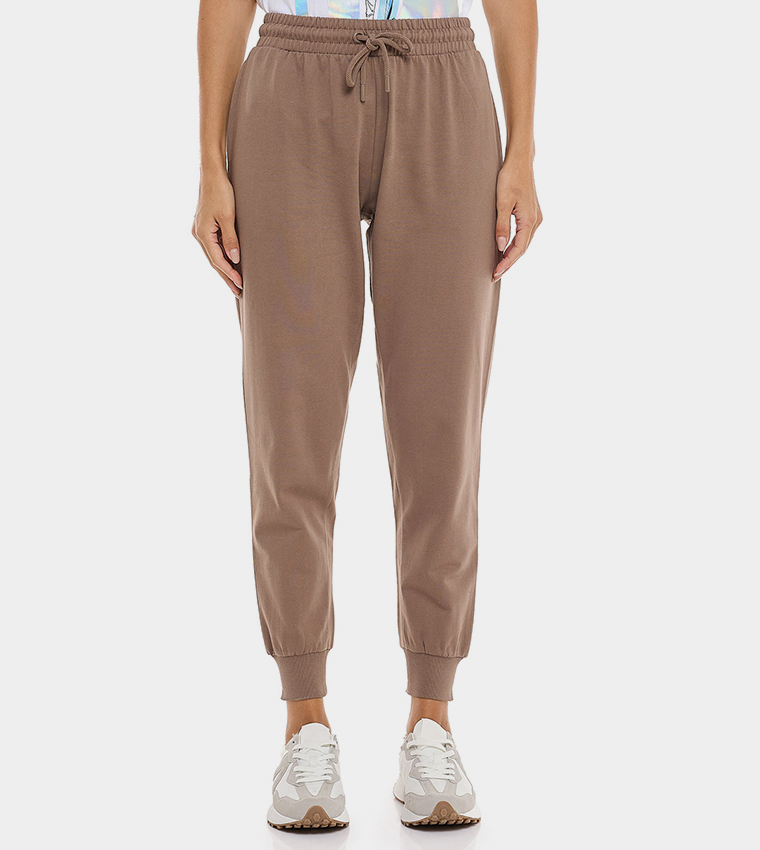 Solid Joggers with Drawstring Waist
