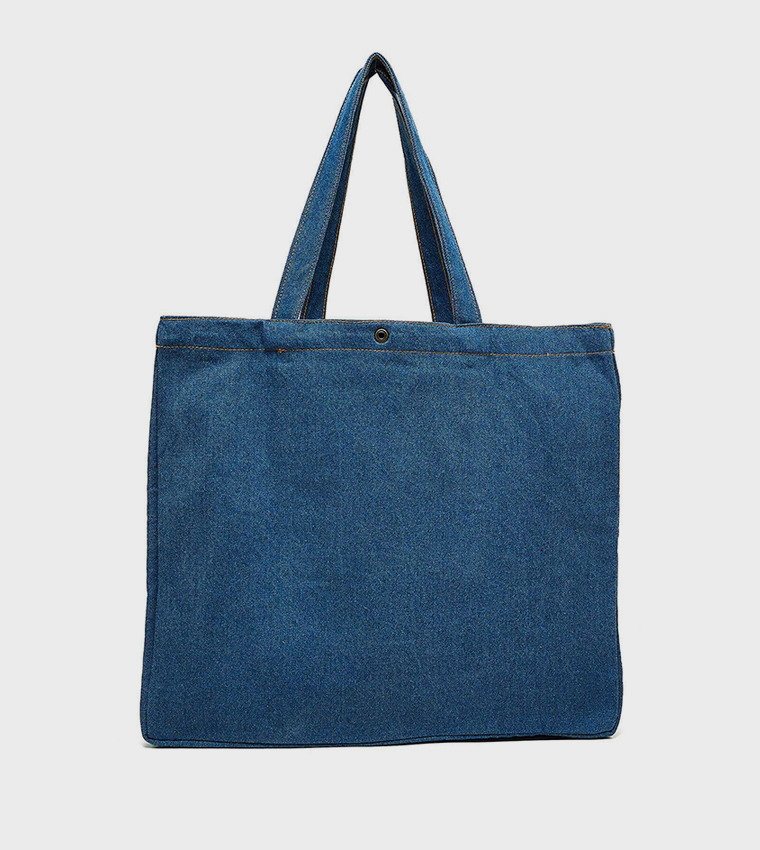Printed Denim Shoulder Bag