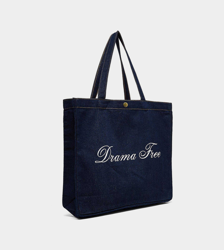 Printed Denim Shoulder Bag
