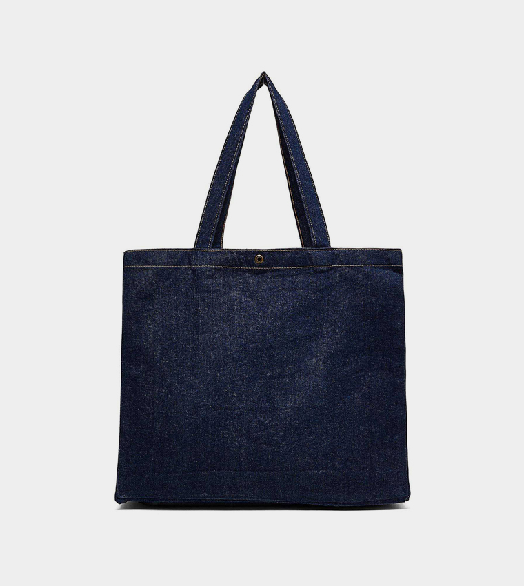 Printed Denim Shoulder Bag