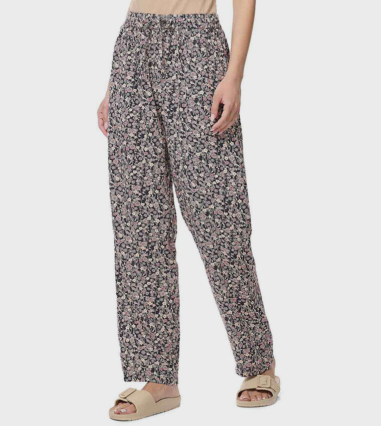 Printed Pyjama Pants with Drawstring Waist