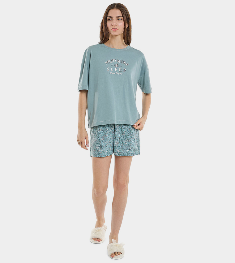 Printed Shorty Pyjama Set
