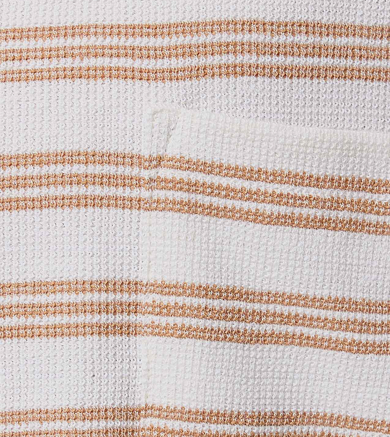 Striped T-Shirt with Crew Neck and Short Sleeves