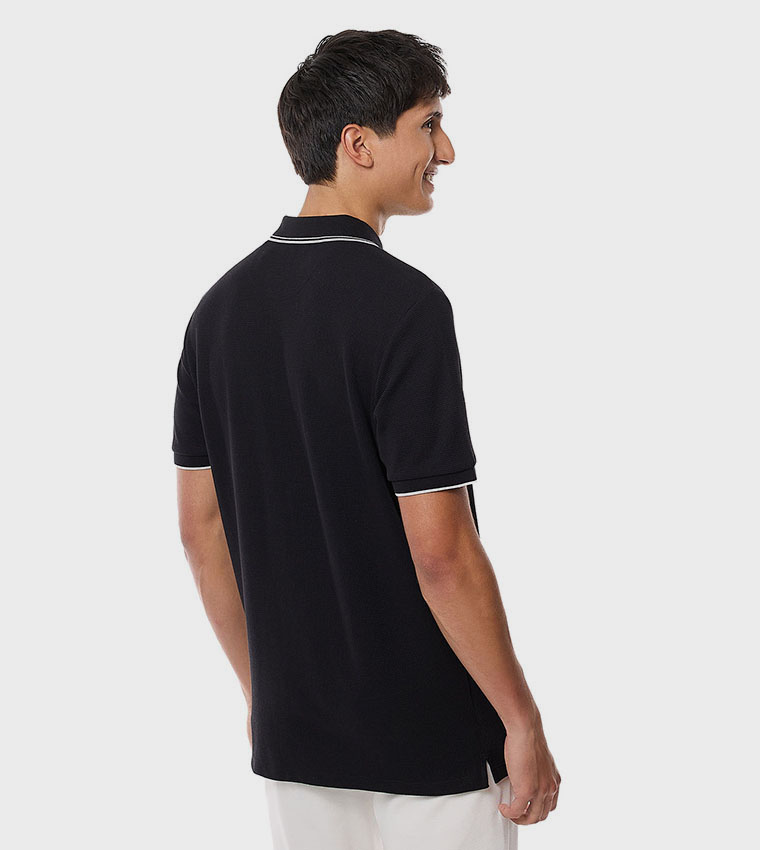 Logo Embroidered Polo T-Shirt with Short Sleeves