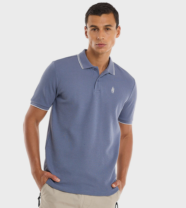 Logo Detail Polo T-Shirt with Short Sleeves